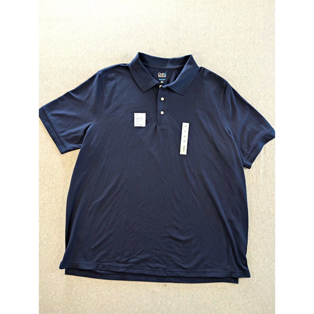 Croft & Barrow Easy Care Pique Polo Navy 3XL Big & Tall UPF 15 No-Roll